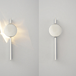 Бра с круглым зеркальным диском на прямоугольном соновании Reflection Circle Glow варинант исполнения - 2 | Loft Concept в Воронеже