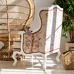 Кресло из массива бука бежевое с растительным орнаментом Raffael Beige Floral Armchair варинант исполнения - 11 | Loft Concept в Воронеже