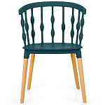 Пластиковый стул на ножках из массива бука Ferret Spiral Green варинант исполнения - 2 | Loft Concept в Воронеже