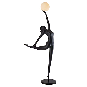 Торшер черная статуэтка Девушка Girl Carries Light Balls