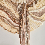 Овальный Современный Гобелен Абстракция в бежевых тонах Shallow варинант исполнения - 2 | Loft Concept в Воронеже