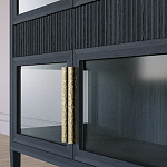 Витрина Primo со стеклянными фасадами и 2 ящиками Черный дуб варинант исполнения - 5 | Loft Concept в Воронеже