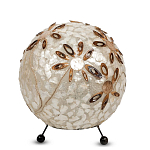 Настольная лампа из перламутра на металлическом каркасе Indonesian Ball варинант исполнения - 2 | Loft Concept в Воронеже