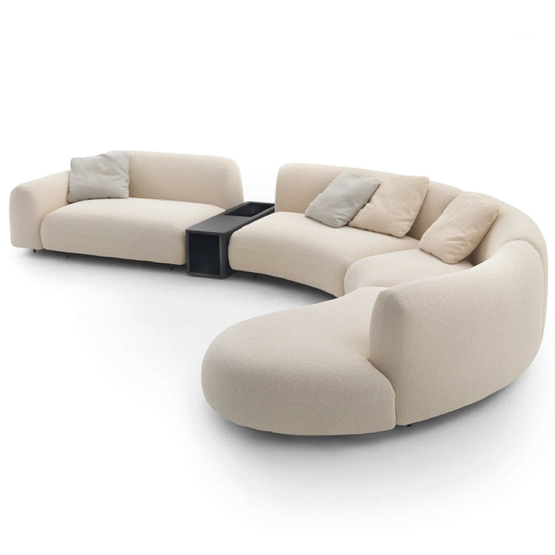 Большой диван для гостиной California Sofa Молочный Латунь Черный Большой диван для гостиной California Sofa Молочный Латунь Черный в Воронеже | Loft Concept