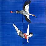 Плитка с узором Аист варинант исполнения - 1 | Loft Concept в Воронеже