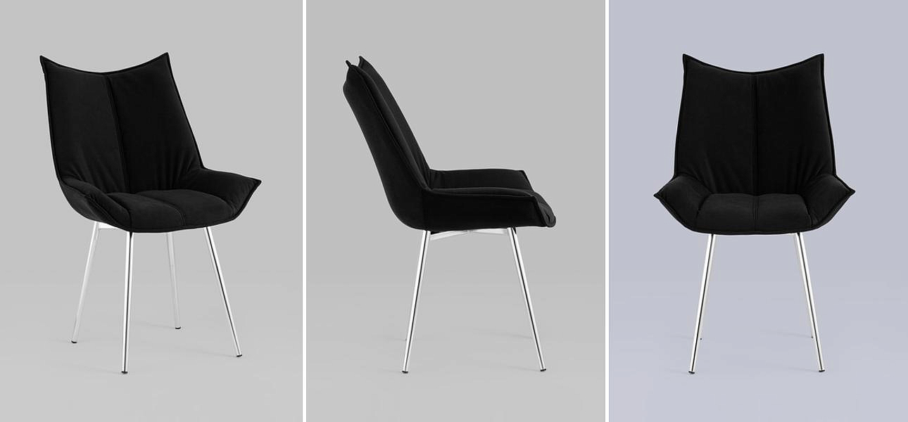 Стул Oslo Chair Черный Велюр Стул Oslo Chair Черный Велюр - Loft-Concept в Воронеже