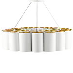 Люстра круглая фактурная в сочетании белого и золотого цвета Wide Stripes of Ribbon варинант исполнения - 3 | Loft Concept в Воронеже