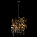 Подвесная люстра в виде ветвей деревьев золотого цвета с прозрачными подвесками-каплями 8 и 14 ламп Droplet Chandelier варинант исполнения - 3 | Loft Concept в Воронеже