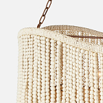 Трехъярусная люстра с подвесками из круглых деревянных бусин белая White Beads Three-tier Chandelier  варинант исполнения - 3 | Loft Concept в Воронеже