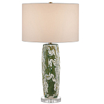 Настольная лампа керамическая с кремовым абажуром Scenic Column варинант исполнения - 4 | Loft Concept в Воронеже