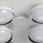 Потолочный светильник овальной формы белого цвета с 7-ю лампами Lunar Pebbles варинант исполнения - 11 | Loft Concept в Воронеже