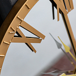 Часы настенные зеркальные с золотым металлическим циферблатом Mirror Tower Clock варинант исполнения - 2 | Loft Concept в Воронеже