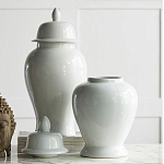 Ваза белая с крышкой однотонная Chinoiserie Ceramics варинант исполнения - 3 | Loft Concept в Воронеже
