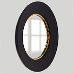 Чёрное настенное зеркало с золотым кантом Porunalia варинант исполнения - 1 | Loft Concept в Воронеже