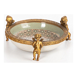 Чаша фарфоровая на бронзовых ножках в виде ангелов Porcelain Angels of Paradise варинант исполнения - 2 | Loft Concept в Воронеже