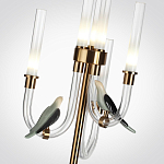 Торшер с 2-мя фигурками птиц на изогнутых прозрачных трубках Ganthea варинант исполнения - 3 | Loft Concept в Воронеже