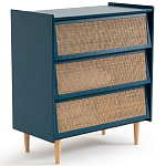 Комод с 3-мя ящиками из ротанга Blais Deep Blue Wicker Furniture варинант исполнения - 2 | Loft Concept в Воронеже