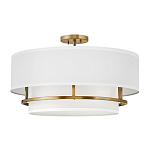 Потолочный светильник с двухслойным белым текстильным абажуром Hinkley варинант исполнения - 1 | Loft Concept в Воронеже