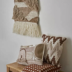 Чехол на подушку с вышивкой в виде геометрических узоров Beige Calista Square варинант исполнения - 5 | Loft Concept в Воронеже