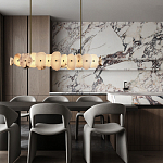 Подвесной светильник с фигурными элементами из белого алебастра Cryptocrystalline Stone варинант исполнения - 9 | Loft Concept в Воронеже