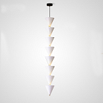 Подвесной светильник светодиодный в виде ряда белых металлических конусов  Herringbone варинант исполнения - 4 | Loft Concept в Воронеже