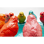 Декоративное дизайнерское блюдо разноцветные попугаи  варинант исполнения - 3 | Loft Concept в Воронеже