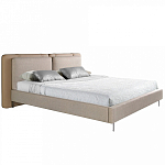 Кровать двуспальная серая с изголовьем из экокожи и ткани Modern Look варинант исполнения - 1 | Loft Concept в Воронеже