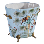 Кашпо из голубого фарфора с бронзовыми элементами Blue Garden варинант исполнения - 3 | Loft Concept в Воронеже