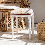 Банкетка одноместная из массива бука бежевая с растительным орнаментом Raffael Beige Floral Banquette варинант исполнения - 7 | Loft Concept в Воронеже