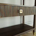 Стеллаж Elsa Dreams Walnut со стеклянными полками и ящиком варинант исполнения - 5 | Loft Concept в Воронеже