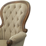 Кресло с мягкой обивкой из светло-коричневого велюра на 4-х деревянных ножках Evelyn Classical Armchair варинант исполнения - 5 | Loft Concept в Воронеже