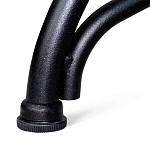 Обеденный стол с прямоугольной столешницей из стекла на черных металлических ножках White Marble варинант исполнения - 6 | Loft Concept в Воронеже