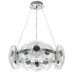 Люстра с круглыми рельефными плафонами Glass Peonies Chrome Chandelier варинант исполнения - 2 | Loft Concept в Воронеже