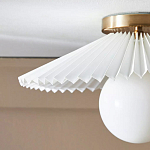 Потолочный светильник с белым плиссированным абажуром Headquarters варинант исполнения - 3 | Loft Concept в Воронеже