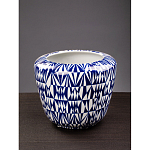 Кашпо с орнаментом в сочетании белого и синего цвета Artistic Flowerpot варинант исполнения - 3 | Loft Concept в Воронеже