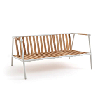 Садовый 2-х местный диван с подлокотниками из тика White варинант исполнения - 5 | Loft Concept в Воронеже