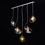 Люстра линейная с 5-ю разноцветными стеклянными плафонами Kaleido варинант исполнения - 3 | Loft Concept в Воронеже