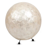 Настольная лампа из перламутра на металлическом каркасе Indonesian Egg варинант исполнения - 1 | Loft Concept в Воронеже