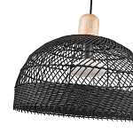 Подвесной светильник с округлым абажуром из черного ротанга Wicker Furniture варинант исполнения - 3 | Loft Concept в Воронеже