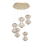 Люстра светодиодная с стеклянными волнообразными плафонами Amphora of Light варинант исполнения - 3 | Loft Concept в Воронеже