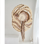 Овальный Современный Гобелен Абстракция в бежевых тонах Shallow варинант исполнения - 4 | Loft Concept в Воронеже