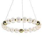 Люстра подвесная кольцевая с прозрачными рифлеными шарообразными плафонами Crystal Globule варинант исполнения - 1 | Loft Concept в Воронеже