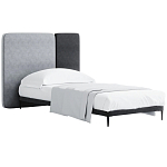 Кровать с большим мягким изголовьем Unity Grey Bed варинант исполнения - 3 | Loft Concept в Воронеже