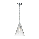 Подвесной светильник с прозрачным рельефным стеклянным плафоном в форме конуса Feiss варинант исполнения - 2 | Loft Concept в Воронеже