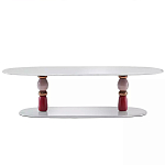 Дизайнерский журнальный стол на 2-х фигурных ножках с подстольем Lycad варинант исполнения - 1 | Loft Concept в Воронеже