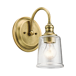 Бра с прозрачным стеклянным абажуром в форме цилиндра Kichler варинант исполнения - 7 | Loft Concept в Воронеже