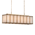 Люстра прямоугольная с каркасом золотого цвета Soft Glow Lamps варинант исполнения - 2 | Loft Concept в Воронеже