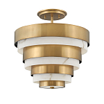 Потолочный светильник многоярусный с чередованием латунных и белых колец Hinkley  варинант исполнения - 1 | Loft Concept в Воронеже