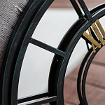 Зеркало настенное в чёрной металлической раме в виде часов Mirror Tower Clock варинант исполнения - 2 | Loft Concept в Воронеже