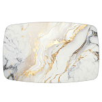 Обеденный стол с прямоугольной столешницей из стекла на черных металлических ножках White Marble варинант исполнения - 2 | Loft Concept в Воронеже